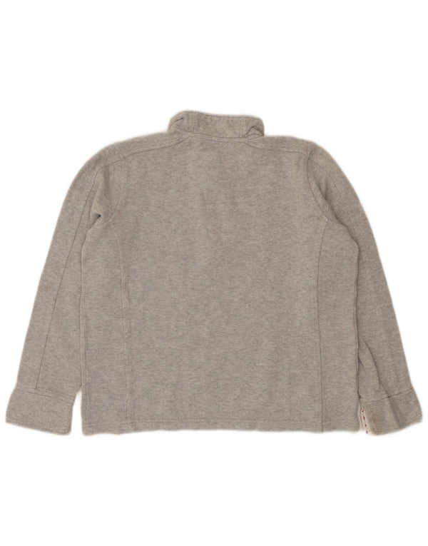 Felpa da donna con collo con zip Orvis, maglione, UK 14, cotone grigio medio