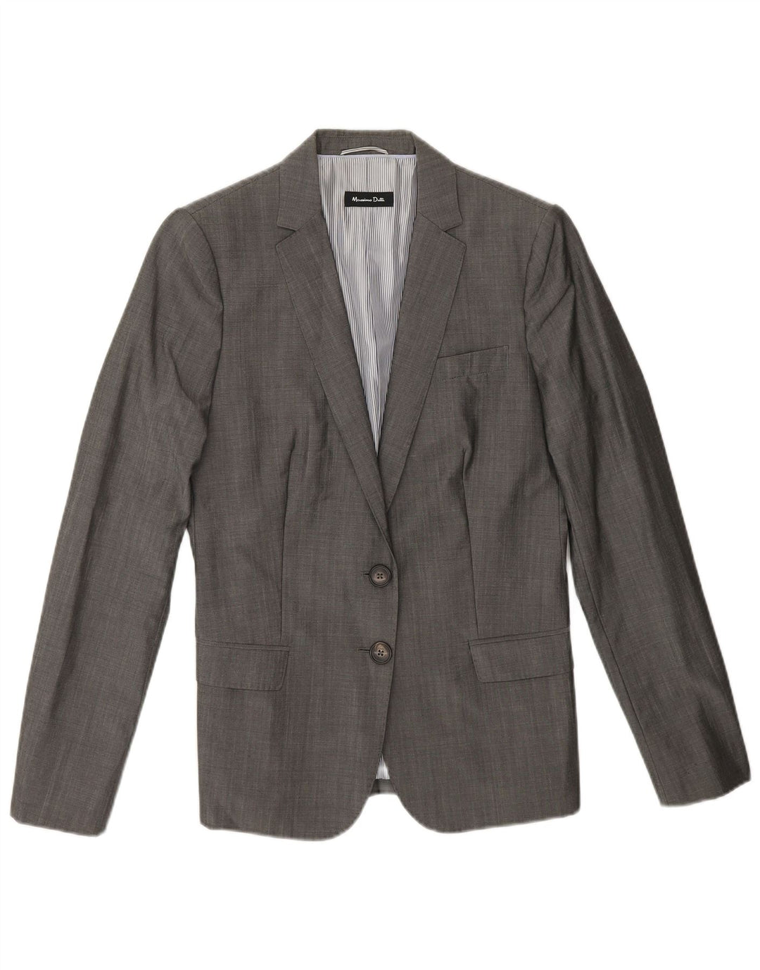 MASSIMO DUTTI Womens 2 Button Blazer Jacket EU 40 Medium Grey Acetate