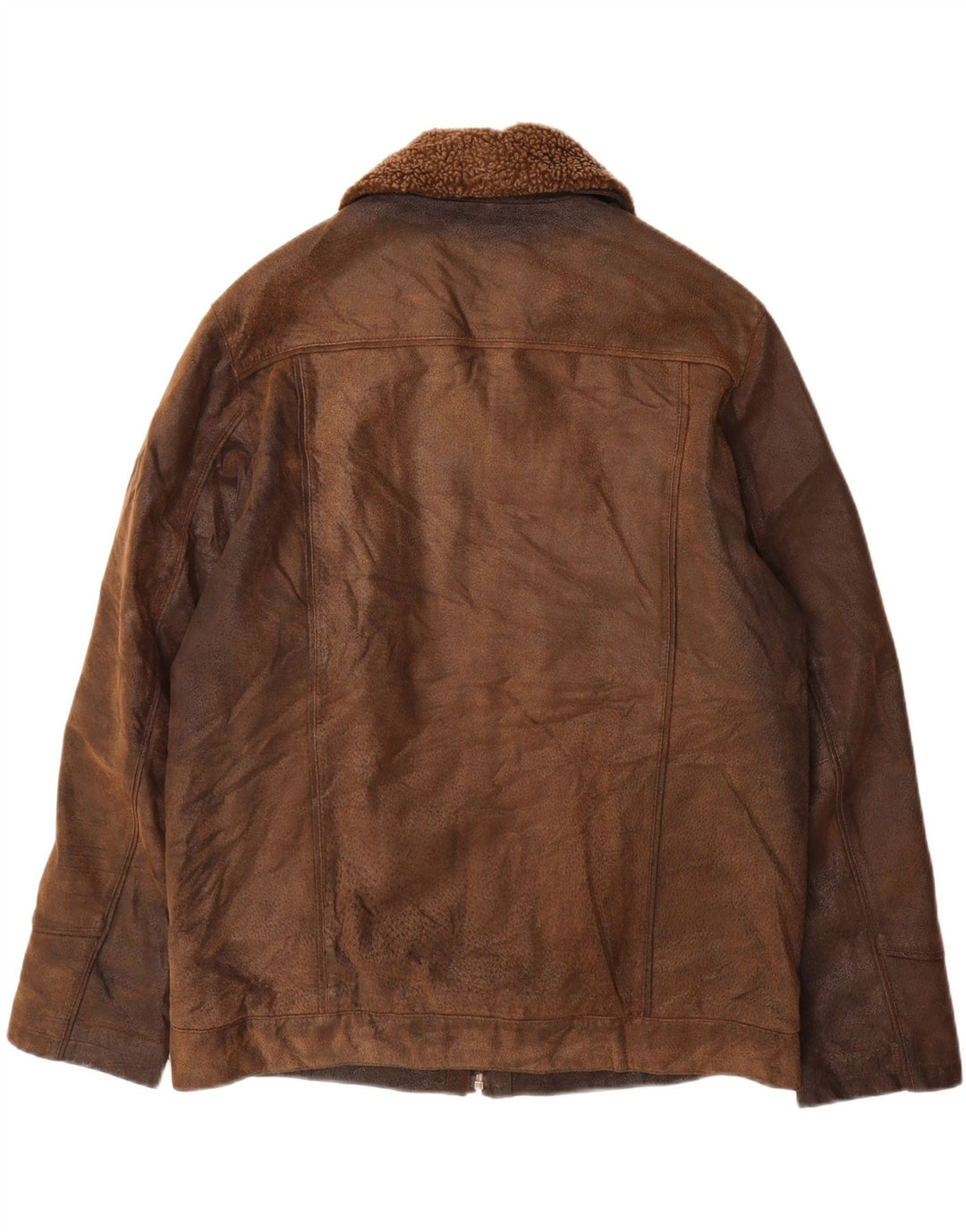 Giacca in pelle vintage da uomo UK 40 grande classica in pelle marrone
