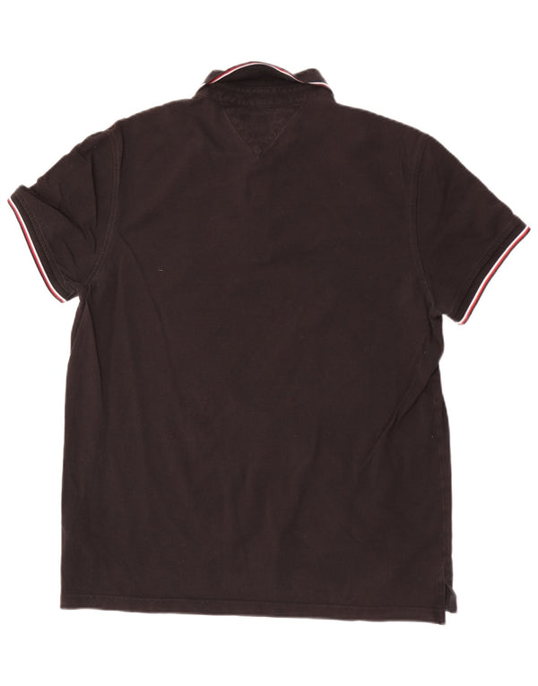 Polo slim fit da uomo Tommy Hilfiger XL in cotone nero