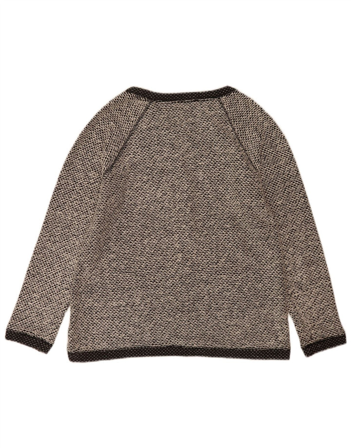 Maglione maglione con scollo a barca da donna Marks & Spencer UK 12 medio bianco screziato