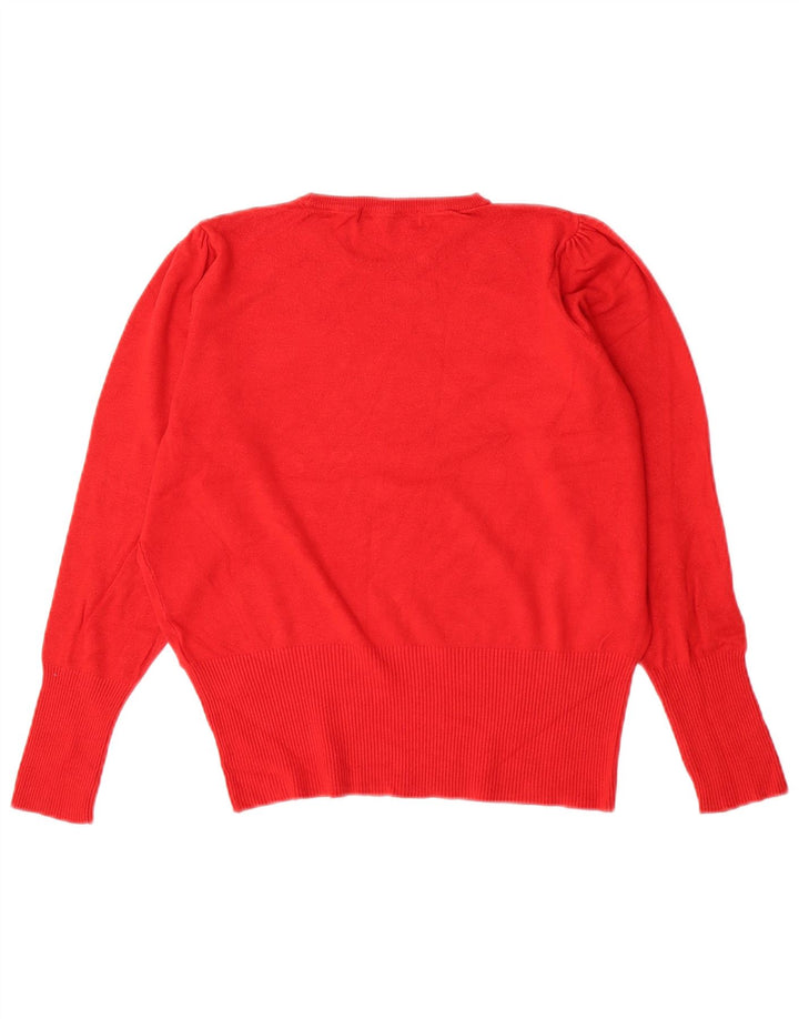 Maglione maglione girocollo da donna Marks & Spencer UK 14 Viscosa rossa media