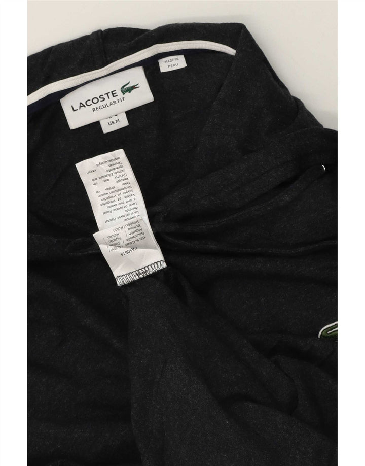 Maglione con cappuccio da uomo Lacoste taglia 4 in cotone grigio medio