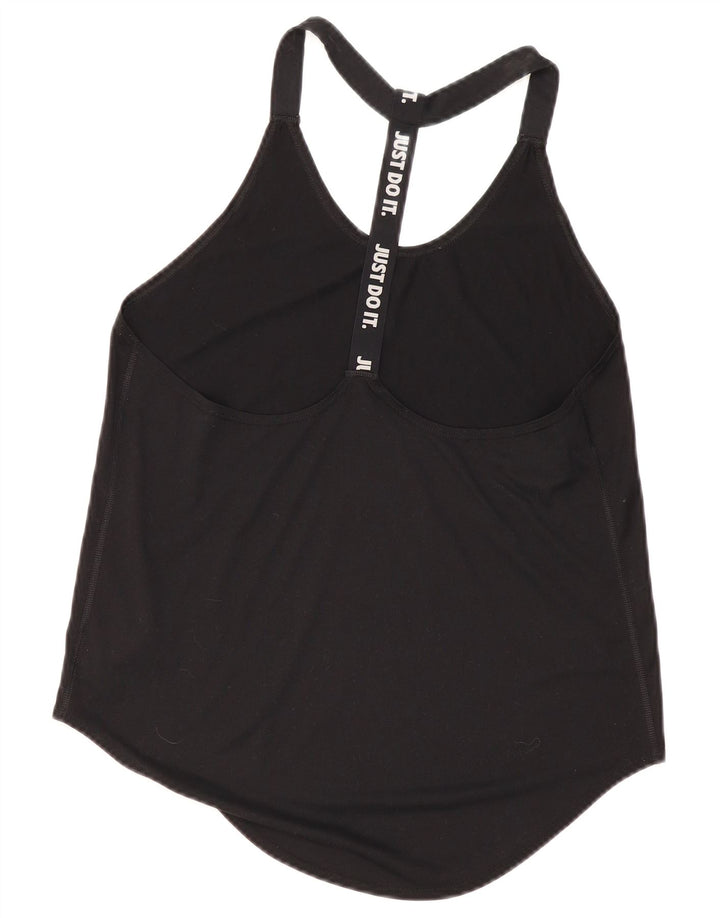 Canotta grafica Nike Dri Fit da donna UK 12 medio nero poliestere