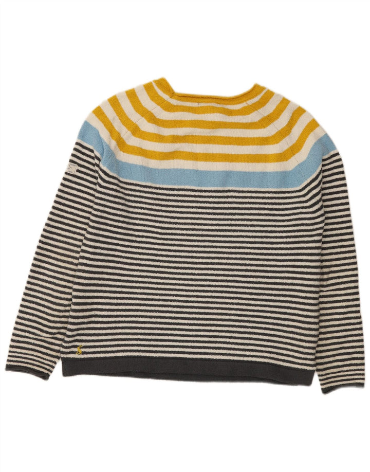Joules Maglione da donna con scollo a barca Maglione UK 12 Medio a righe multicolore