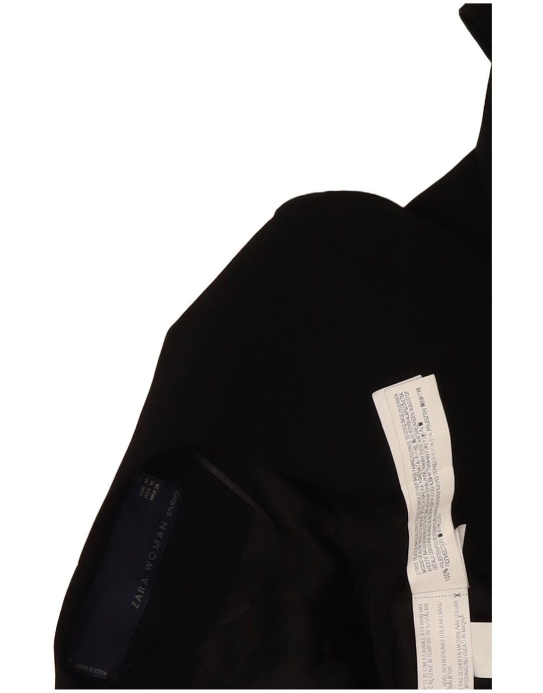 Giacca blazer aperta da donna Zara UK 14 poliestere color block medio nero