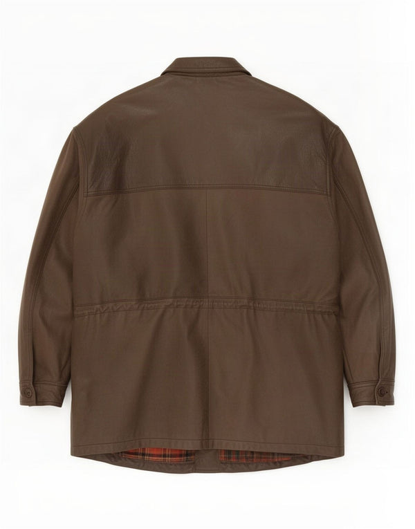 Cappotto in pelle da uomo Mc Percy UK 56 3XL Cachi