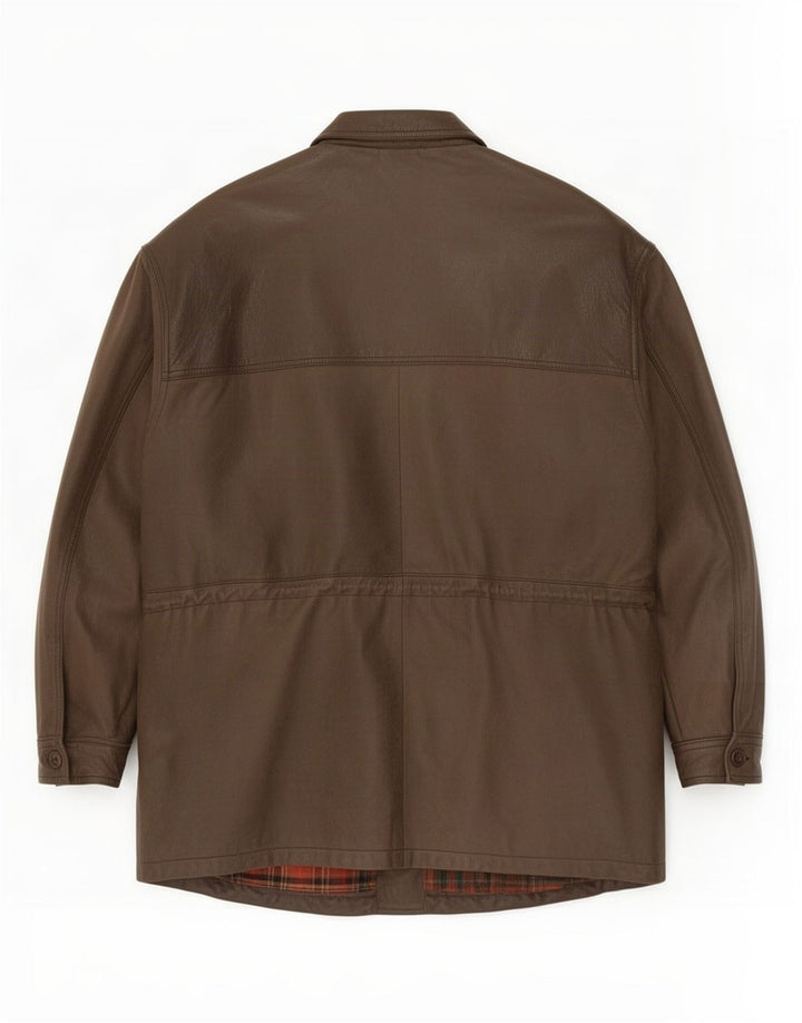 Cappotto in pelle da uomo Mc Percy UK 56 3XL Cachi