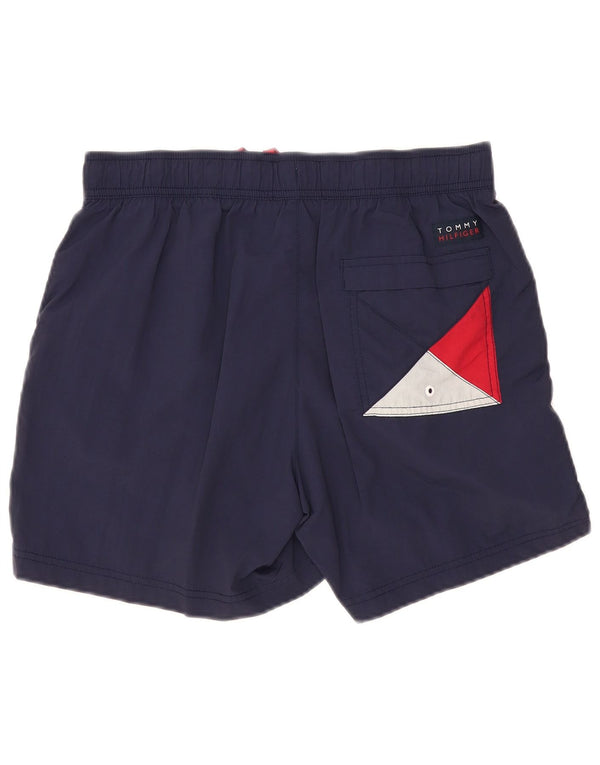 Pantaloncini da bagno grafici da uomo Tommy Hilfiger grandi in poliestere blu navy