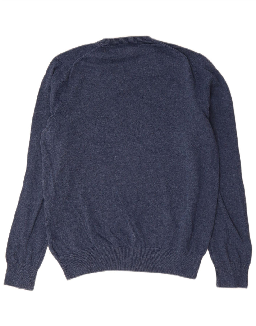 Maglione da uomo con scollo a V Marks & Spencer in cotone blu navy medio