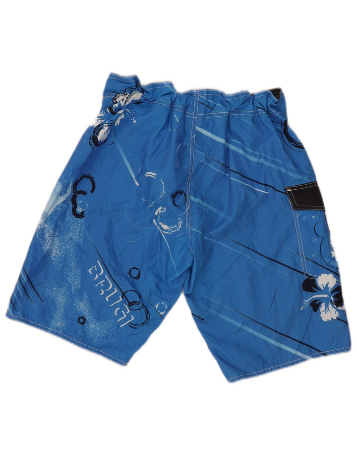 Pantaloncini da bagno grafici da uomo Brugi piccoli in poliestere floreale blu