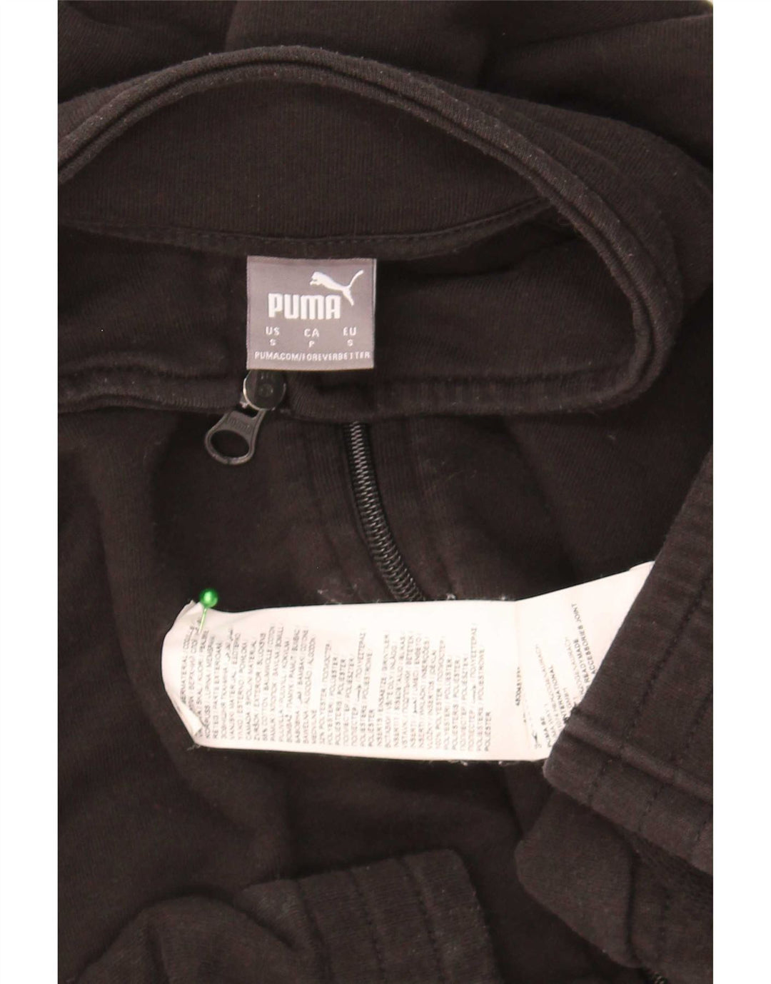 Giacca da ginnastica oversize corta da donna Puma UK 10 piccola in cotone nero