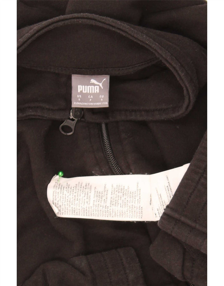 Giacca da ginnastica oversize corta da donna Puma UK 10 piccola in cotone nero