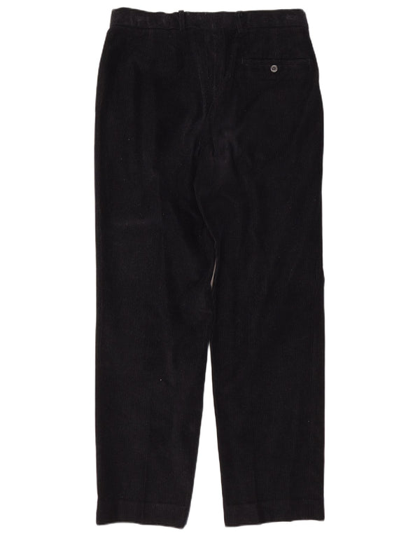 Pantaloni dritti in velluto a coste da uomo Marks & Spencer W32 L31 cotone blu navy