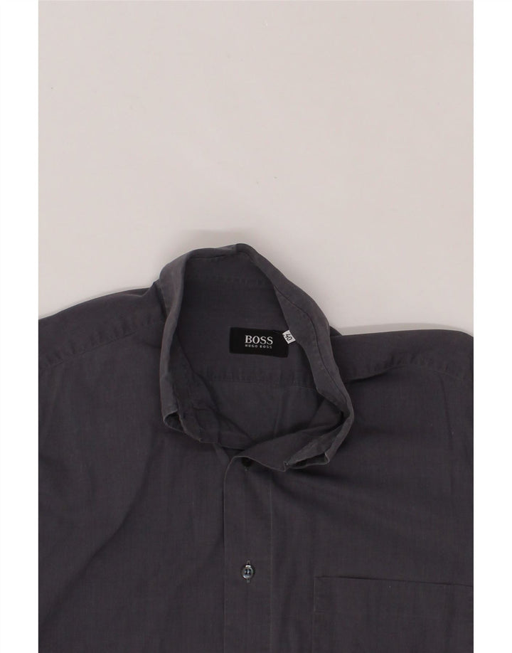 HUGO BOSS Mens Shirt Size 40 Medium Grey Cotton Vintage Hugo Boss and Second-Hand Hugo Boss from Messina Hembry 