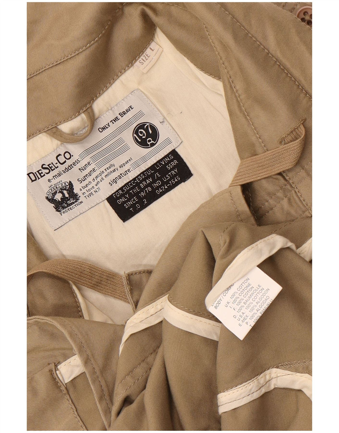 Giacca utility da uomo Diesel UK 40 Large Beige Cotton