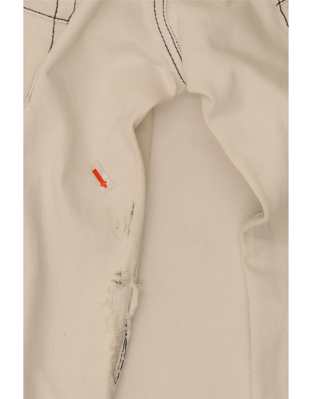 Jeans dritti effetto consumato da donna Armani W32 L30 cotone bianco