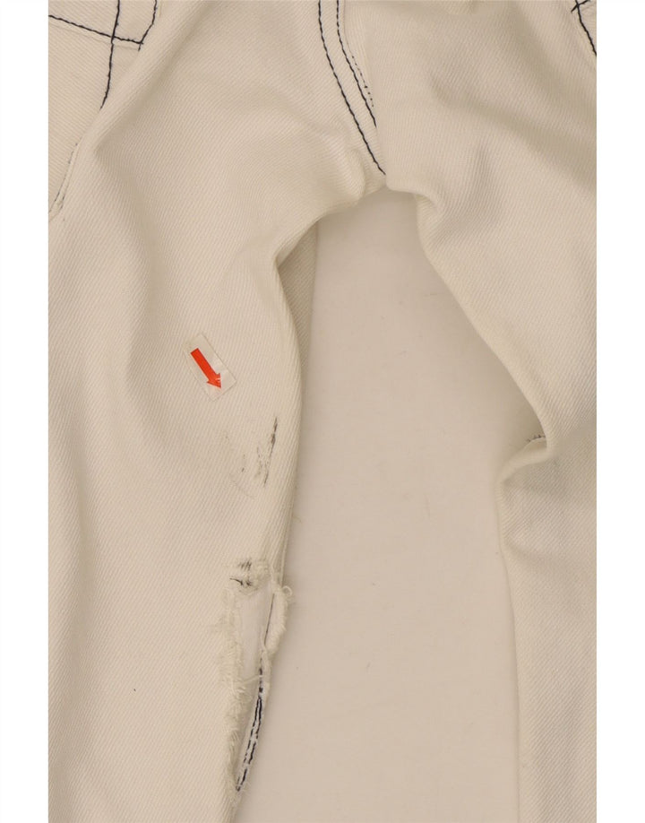 Jeans dritti effetto consumato da donna Armani W32 L30 cotone bianco