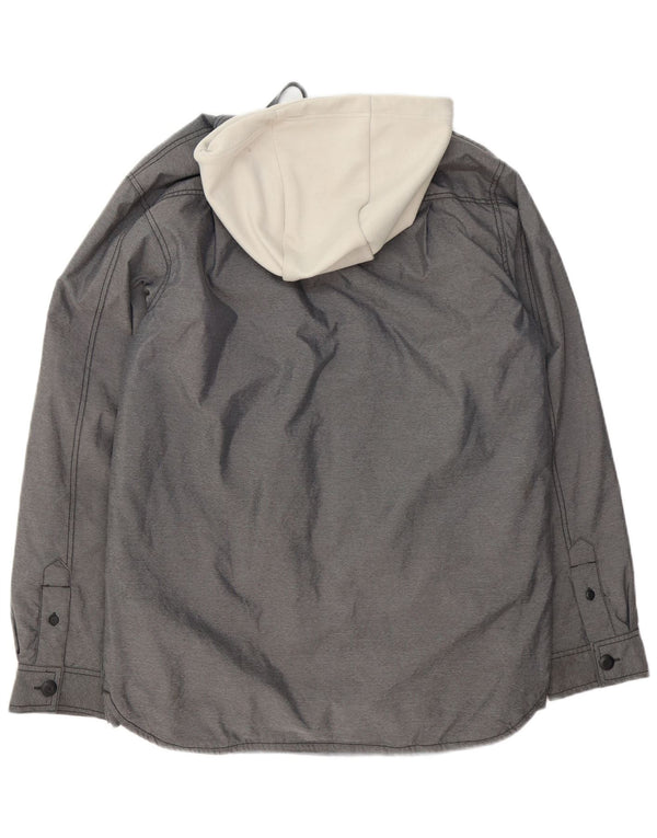 Giacca a vento con cappuccio da uomo Nike UK 36 Small Grigio Colourblock Poliestere