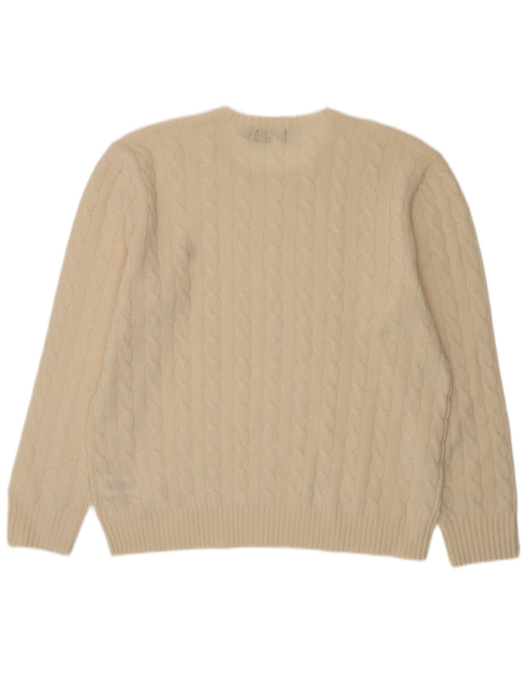 POLO RALPH LAUREN Maglione maglione girocollo da uomo XL in lana bianca