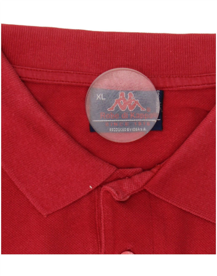 Polo Kappa da uomo a maniche lunghe XL rossa