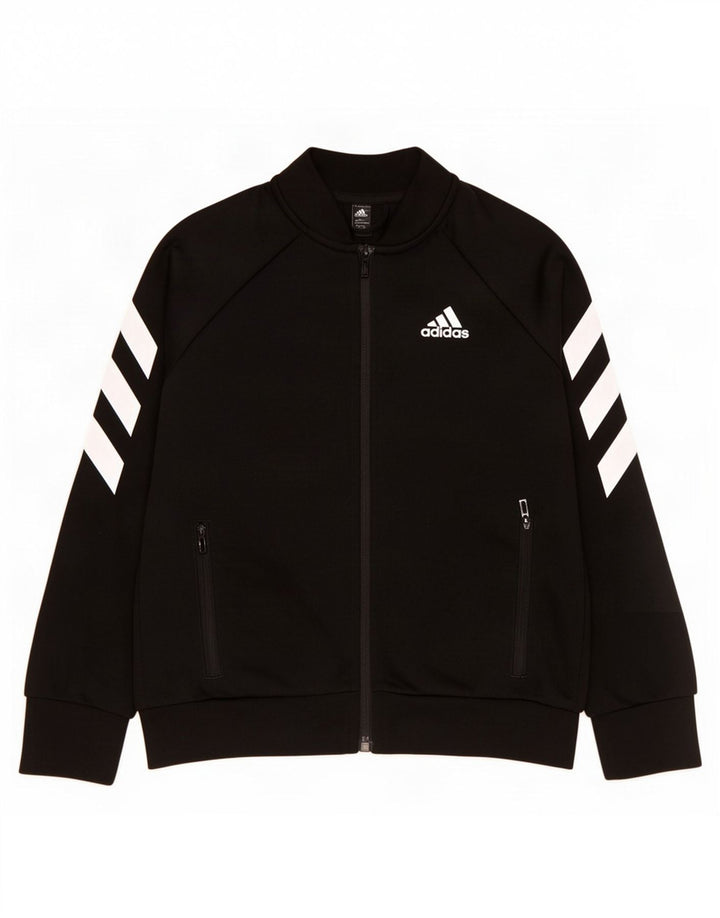 Giacca da tuta da ragazzo Adidas 7-8 anni in poliestere color block nero