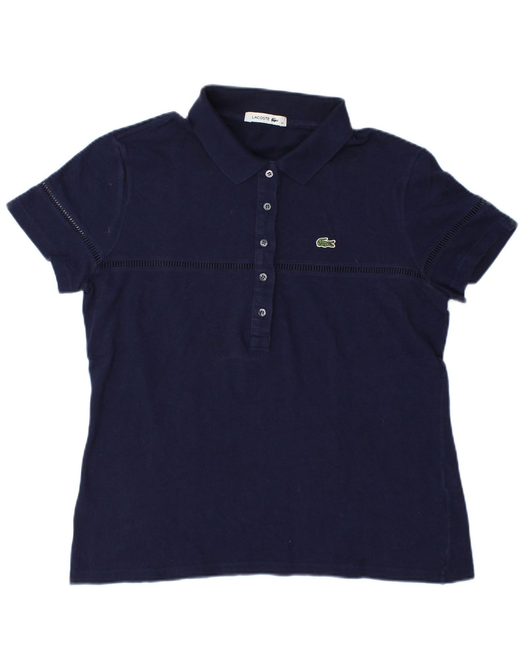 Polo da donna Lacoste taglia 46 XL in cotone blu navy