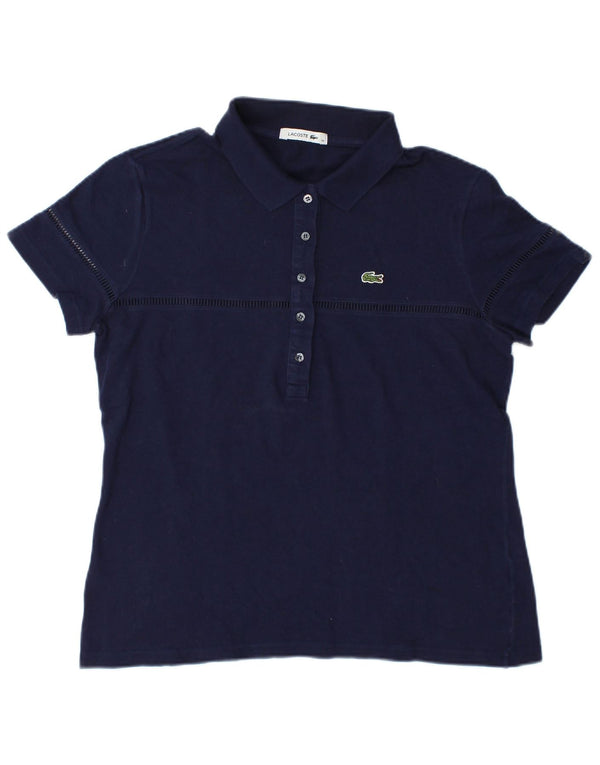 Polo da donna Lacoste taglia 46 XL in cotone blu navy