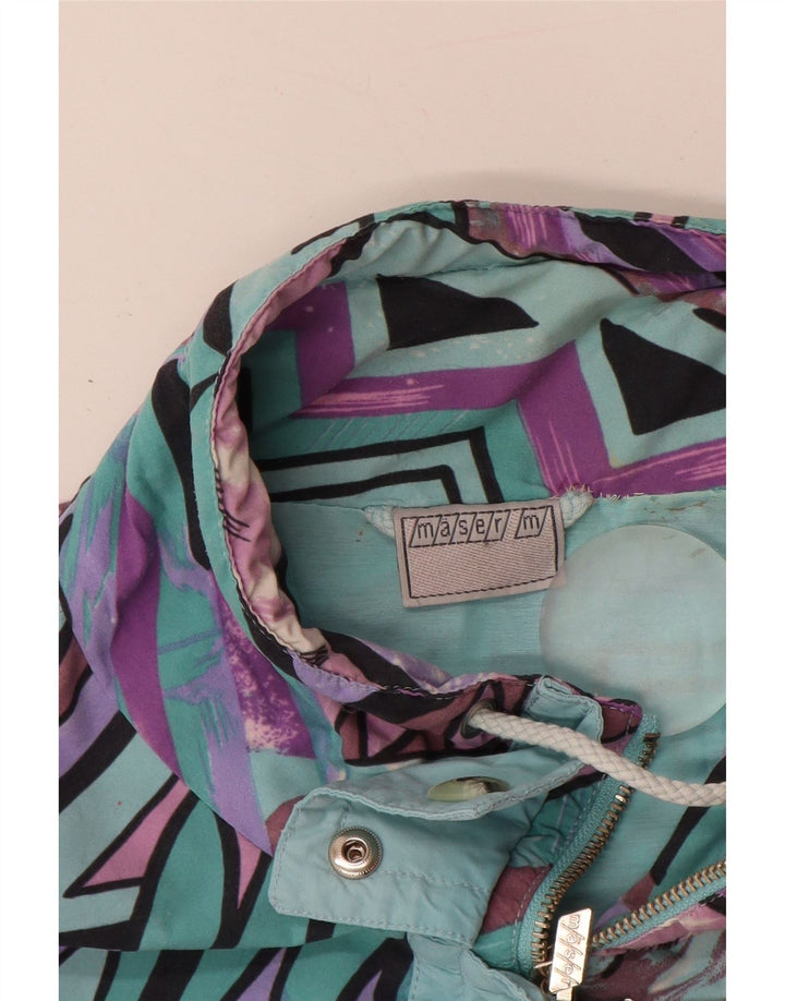 Impermeabile oversize da donna Maser M UK 10 piccolo turchese geometrico