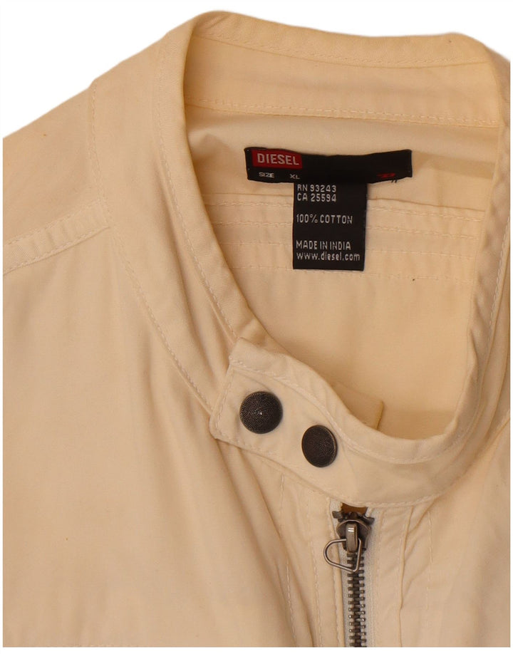 Giacca bomber da donna Diesel UK 18 XL cotone bianco sporco