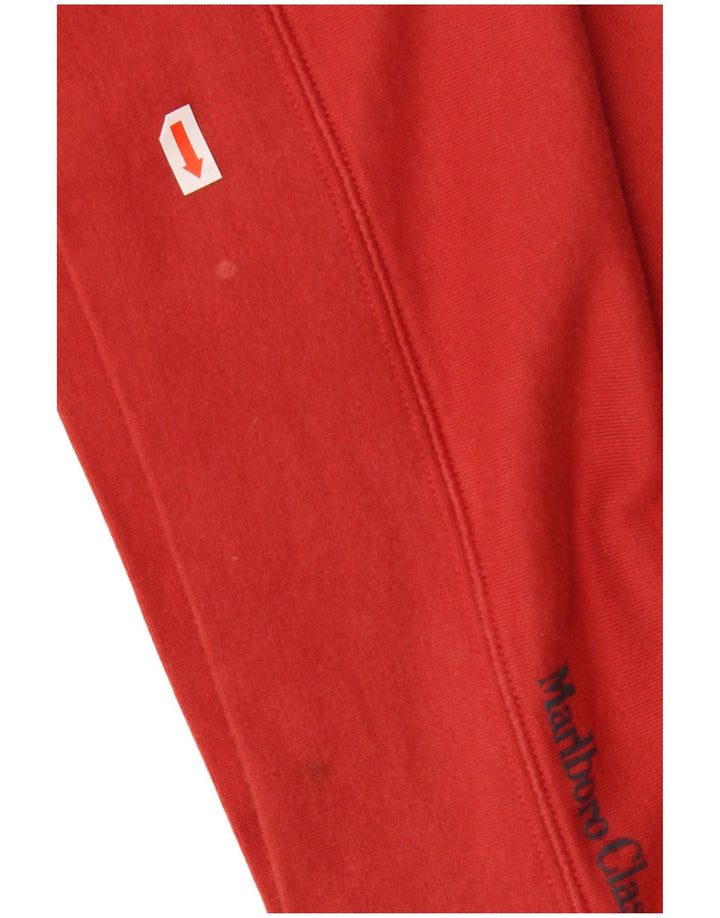 MARLBORO CLASSICS Felpa da uomo con zip e collo maglione XL rosso cotone