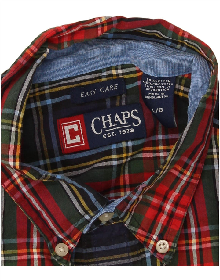 Camicia da uomo Chaps grande in cotone scozzese multicolore