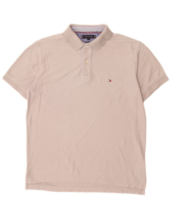 TOMMY HILFIGER Polo da uomo vestibilità regolare grande cotone grigio