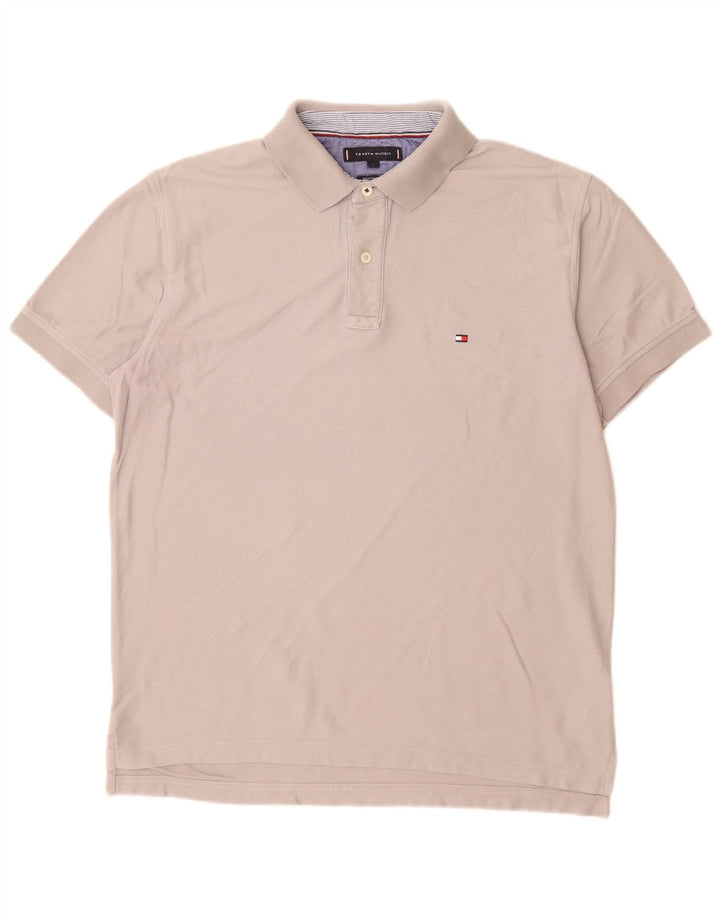 TOMMY HILFIGER Polo da uomo vestibilità regolare grande cotone grigio