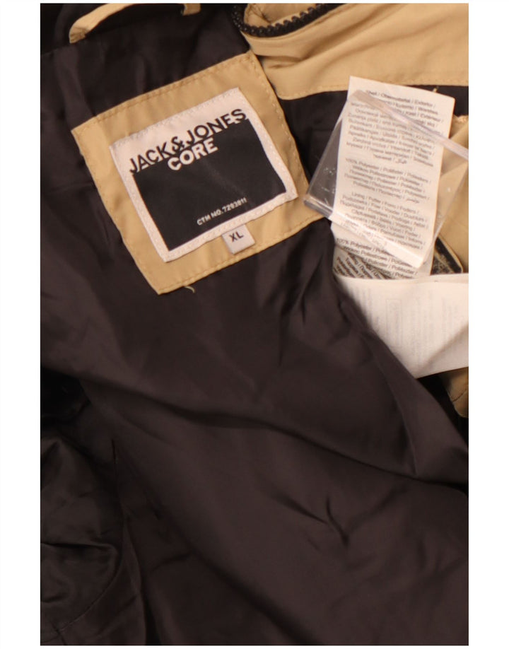 Giacca imbottita con cappuccio da uomo Jack & Jones UK 42 XL Poliestere beige