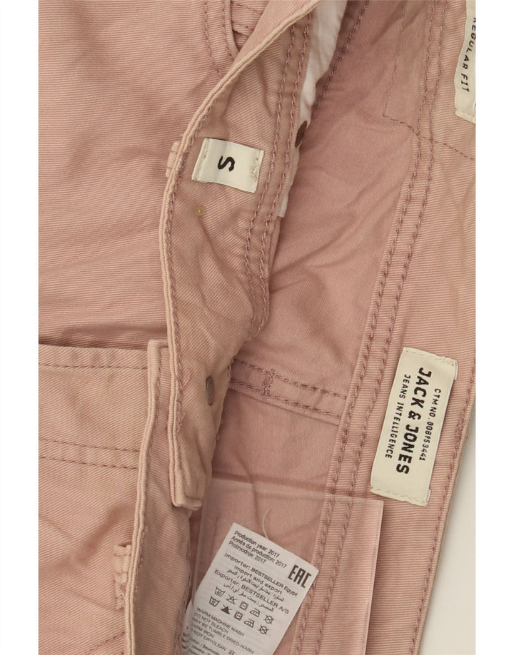JACK & JONES Pantaloncini chino da uomo vestibilità regolare piccoli W29 in cotone rosa