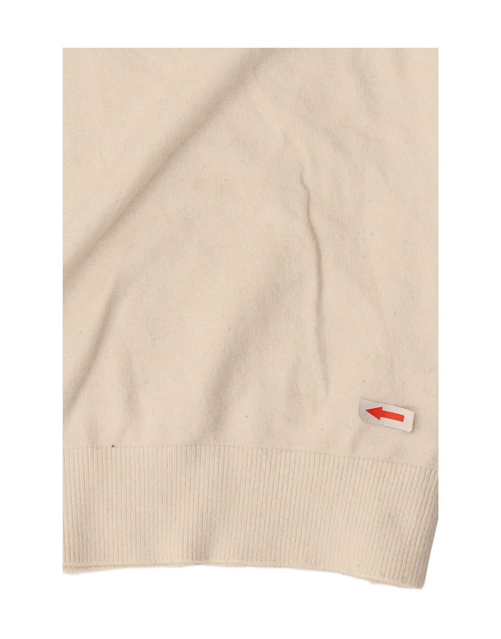 Maglione maglione con scollo a V da donna Marks & Spencer UK 14 medio bianco sporco