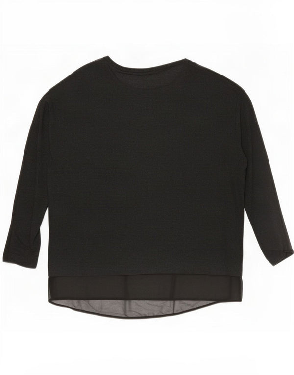 Top Zara da donna oversize a maniche lunghe UK 14 viscosa nera media