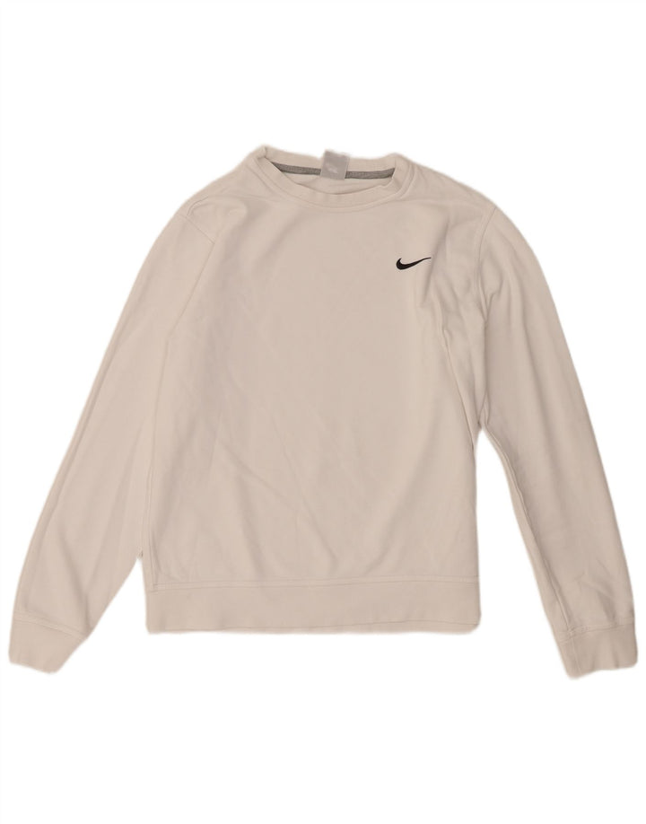 Felpa da donna Nike Jumper UK 16 grande cotone bianco