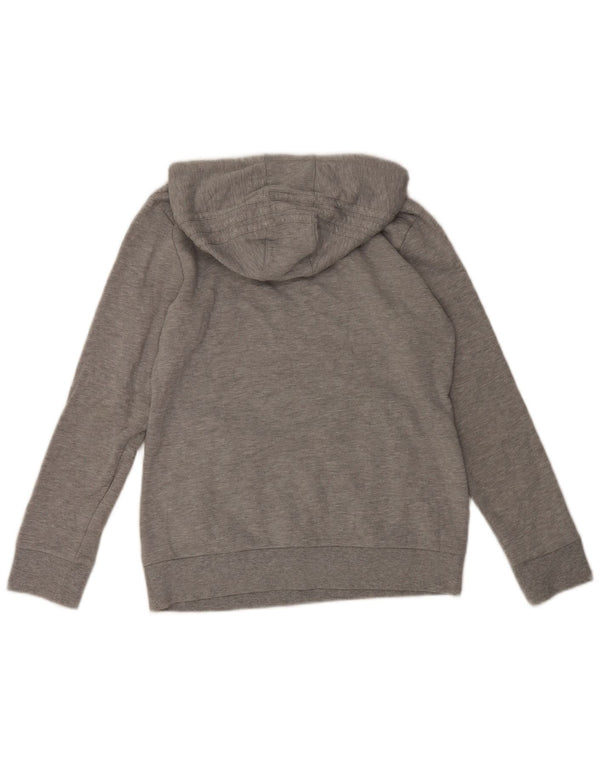Felpa con cappuccio grafica da donna Adidas UK 12/14 Cotone grigio medio