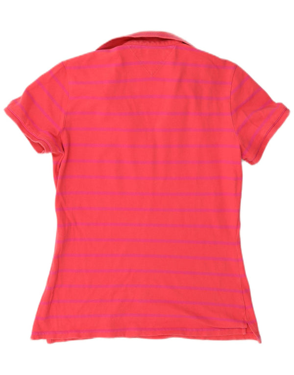 Polo da donna vestibilità regolare Tommy Hilfiger UK 14 a righe rosse medie