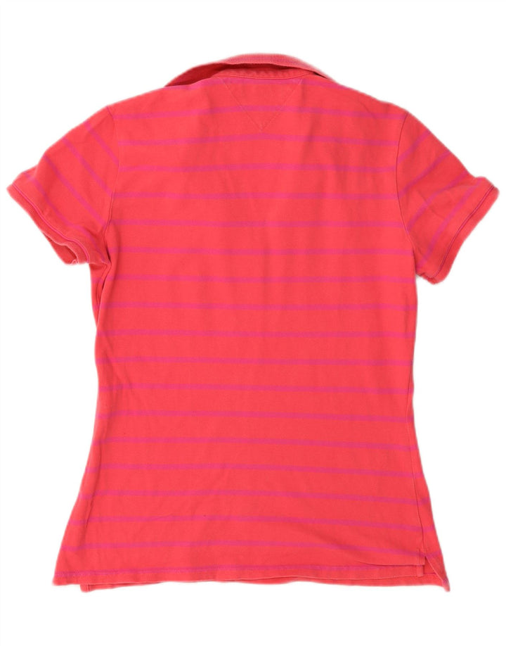 Polo da donna vestibilità regolare Tommy Hilfiger UK 14 a righe rosse medie