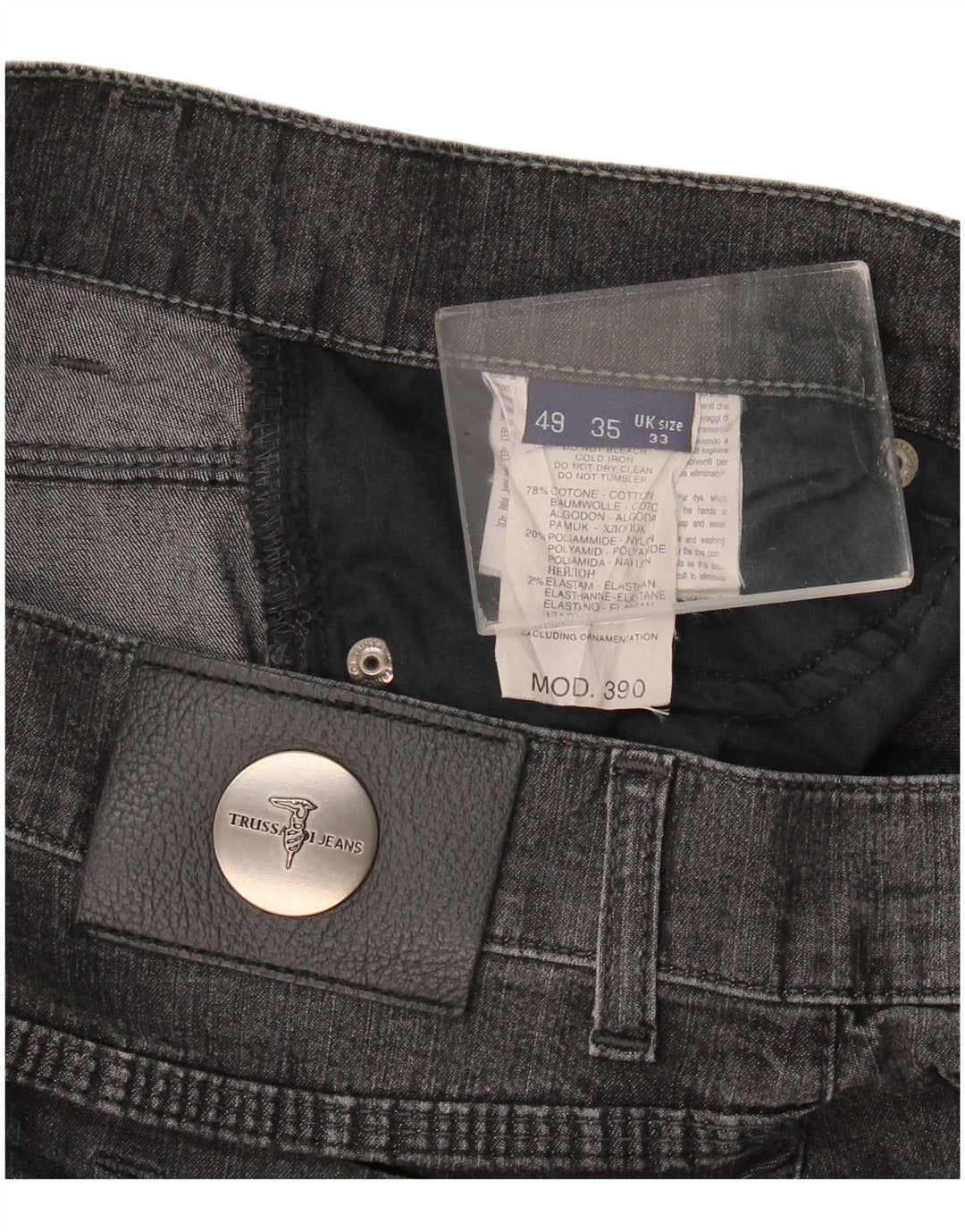Jeans Straight Donna Trussardi W33 L33 Cotone Grigio
