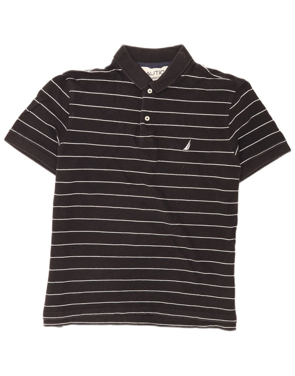 Polo da uomo Nautica vestibilità classica, grande cotone a righe nere