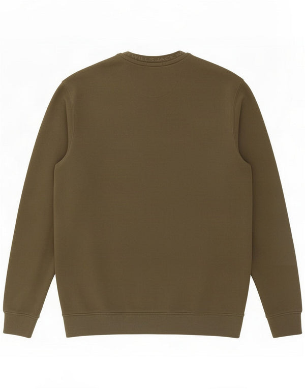 Jack Wills Felpa comoda da uomo, vestibilità comoda, cotone kaki medio