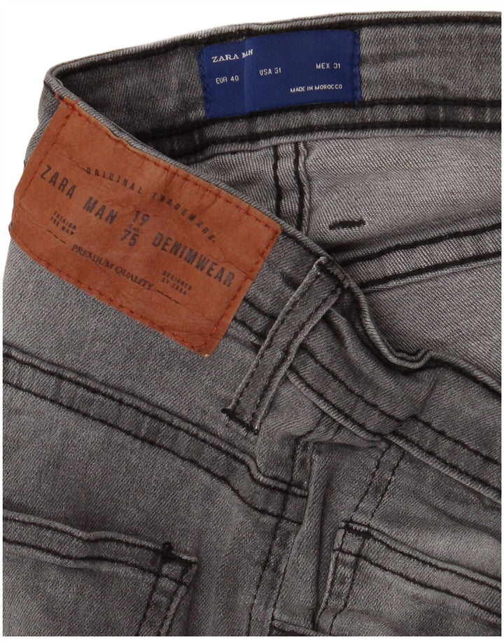Jeans skinny da uomo Zara EU 40 medio W31 L29 cotone grigio