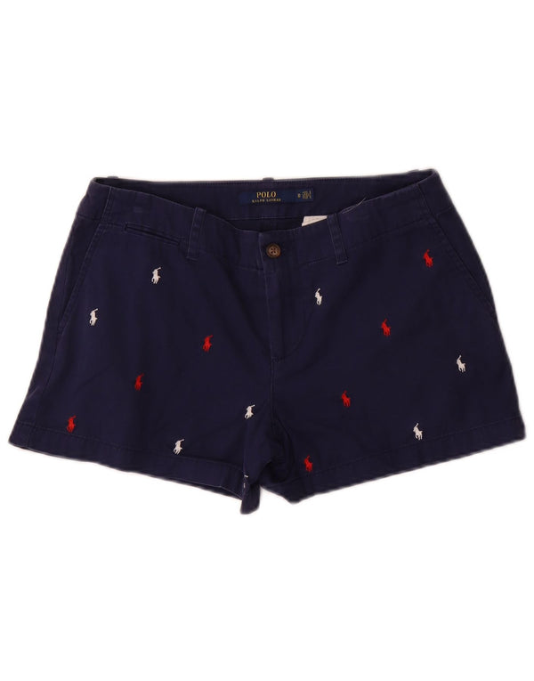 POLO RALPH LAUREN Pantaloncini chino da donna US 0 XS W30 Blu navy maculato