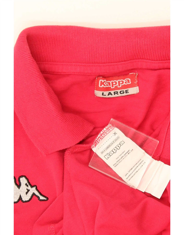 Polo Kappa Uomo Large Rosa In Cotone
