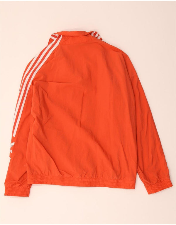 Giacca da ginnastica oversize da donna Adidas UK 10 Small Arancione Poliestere