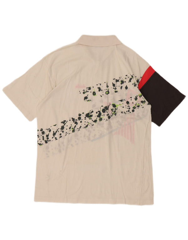 Polo grafica da uomo Diadora IT 54 XL in cotone bianco